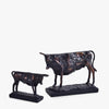 ANTIQUE BRONZE COW DUO SCULPTURE
