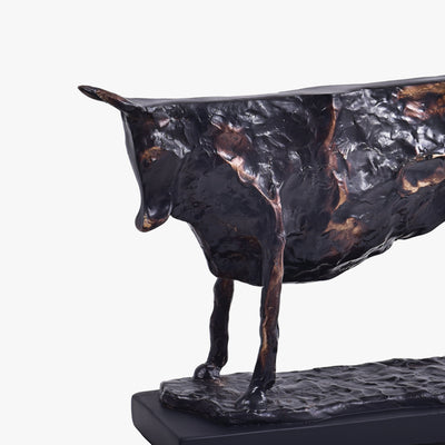 ANTIQUE BRONZE COW DUO SCULPTURE