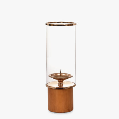 CURATED WOOD AND GLASS LANTERN