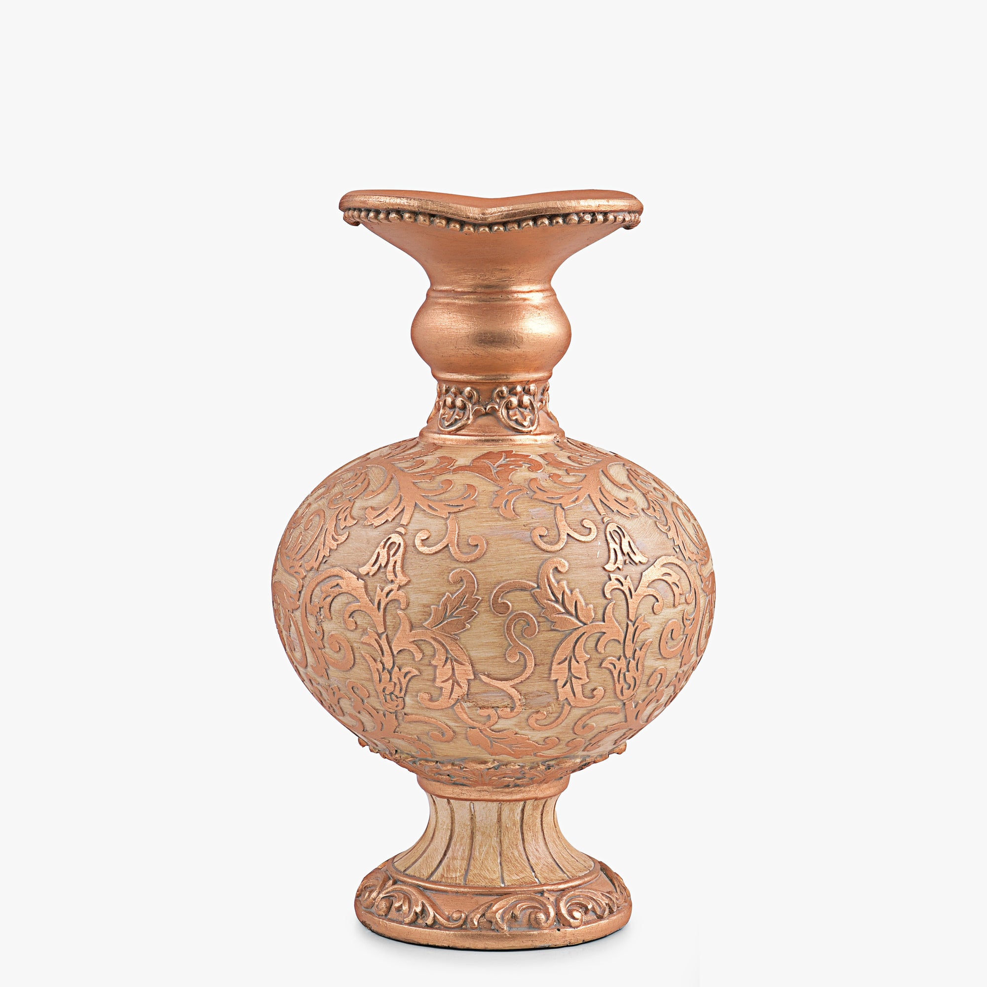 VINTAGE STYLE EMBOSSED FLAIR VASE