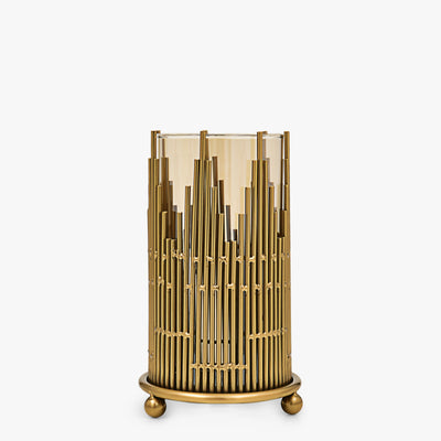 CONTEMPORARY HEDGED COPPER CANDLE HOLDER