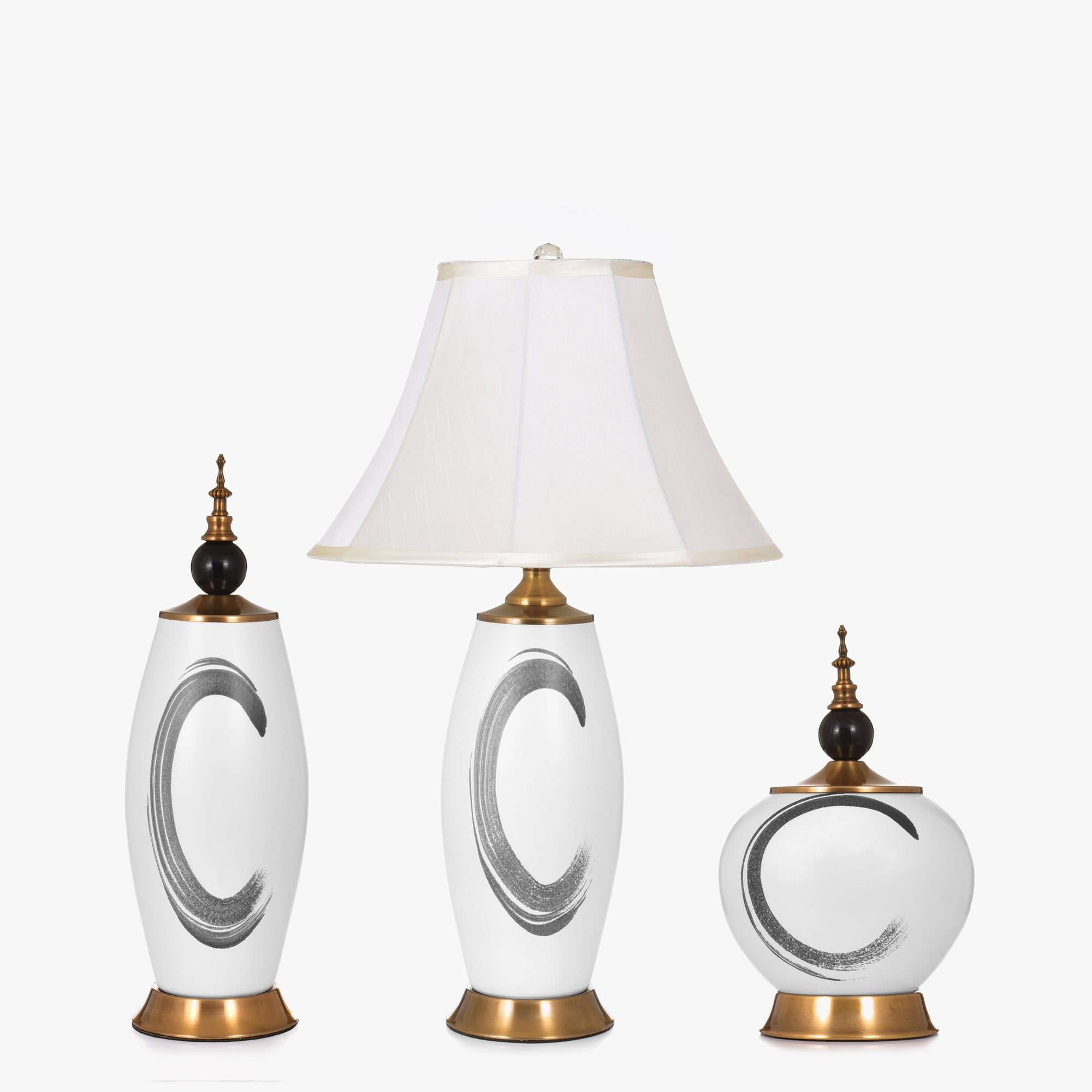 AMERICAN RETRO DESIGN LAMP AND VASES SET
