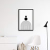 Geometric Arcs Monochrome Art
