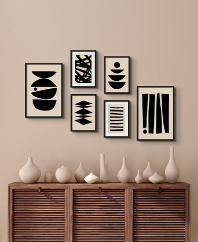 Black Abstract Aesthetic Wall Gallery Set