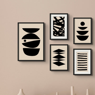 Black Abstract Aesthetic Wall Gallery Set