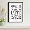 Coffee Variants Typography Art