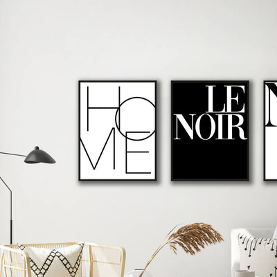 Monochromatic Typography Wall Gallery Set