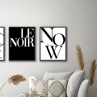 Monochromatic Typography Wall Gallery Set