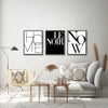 Monochromatic Typography Wall Gallery Set